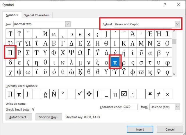 Pi symbol in Word: Type π or Π faster with this shortcut - PickupBrain ...