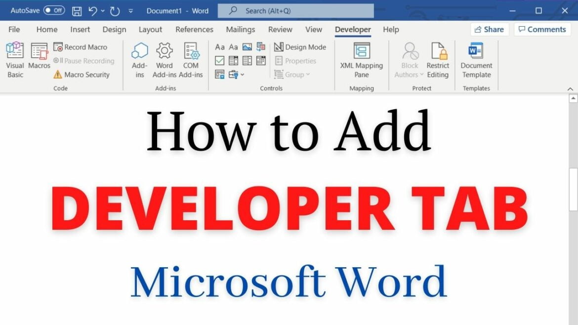 Adding The Developer Tab In Word Archives PickupBrain Be Smart