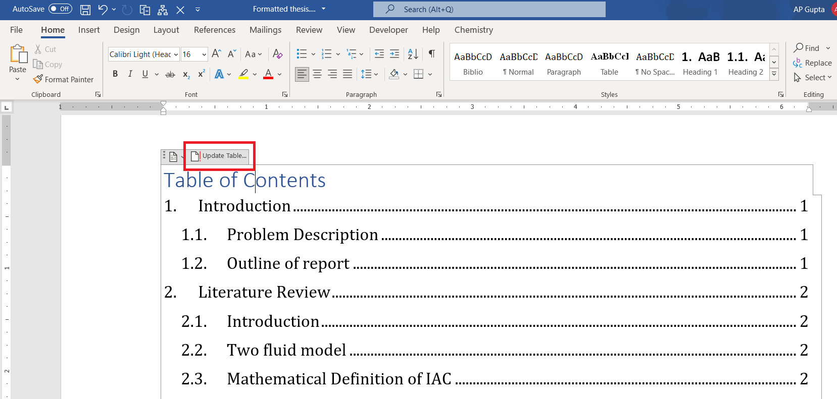 How To Update Table Of Contents In Ms Word With 1 Click PickupBrain Be Smart