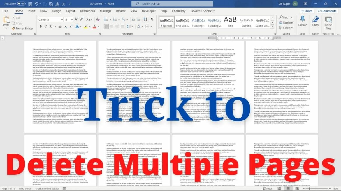 Shortcut To Delete Multiple Page range Of Pages In Ms Word PickupBrain Be Smart