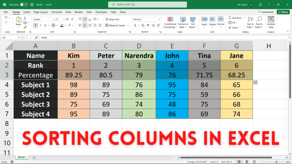 Excel Sort By Several Columns