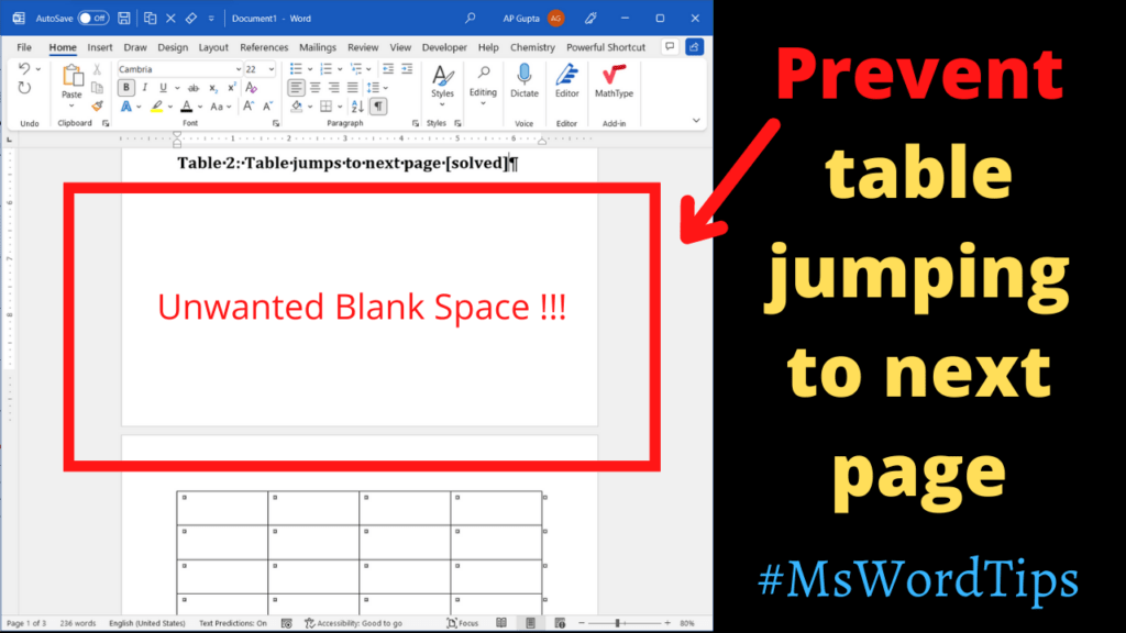 How To Stop Table From Moving To Next Page In Word