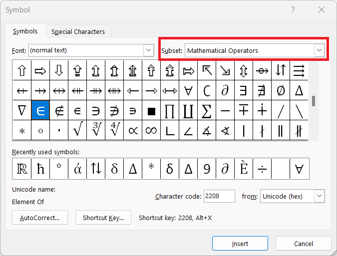 List Of All Symbols In Word