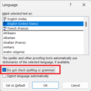 Disable spell check for paragraph or text in Ms Word [2022 ...