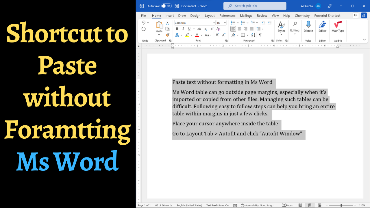 Ms Word Shortcut To Paste Without Formatting PickupBrain Be Smart