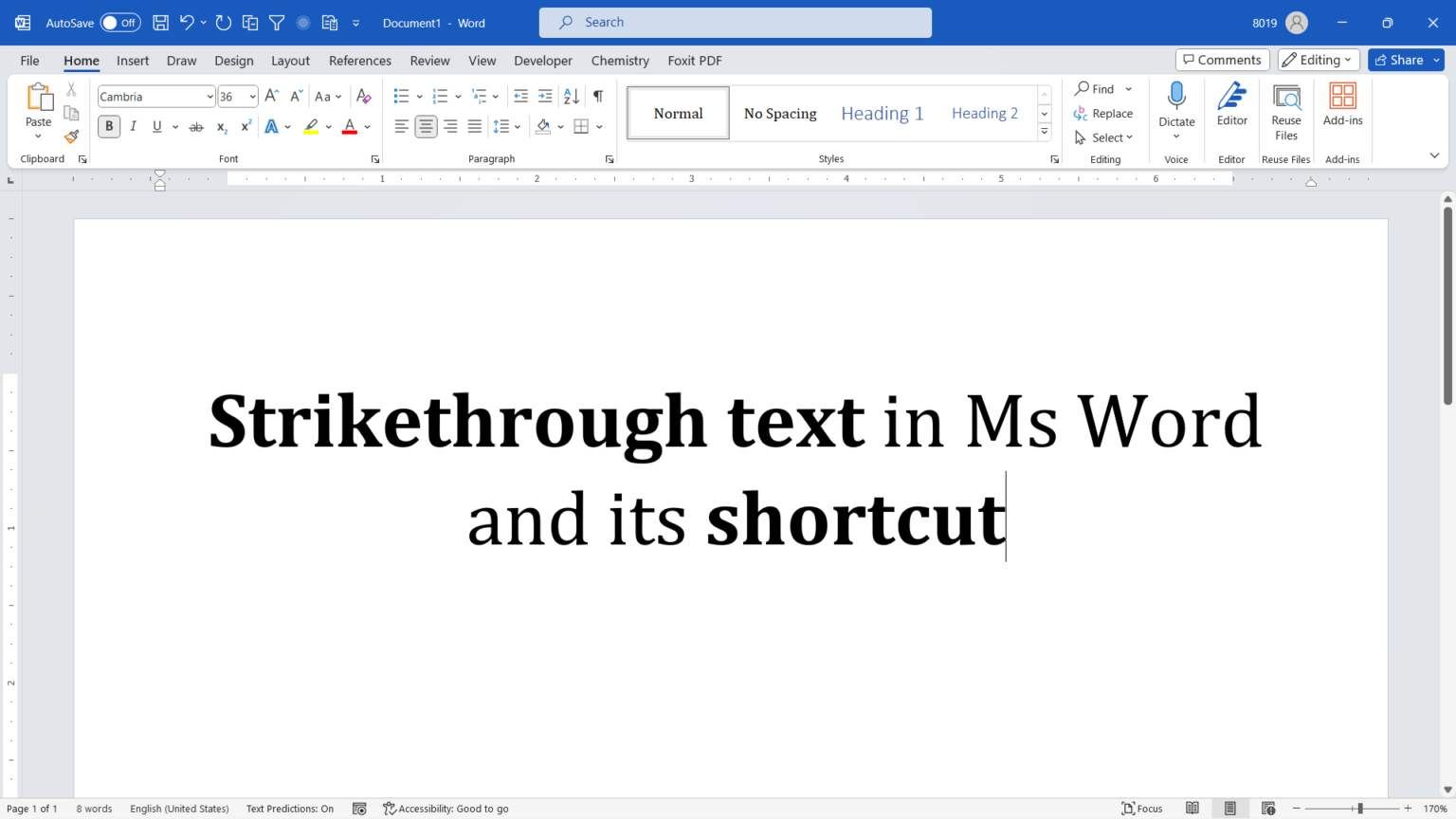 Strikethrough Text in Word: 5 Different Methods and Shortcuts ...