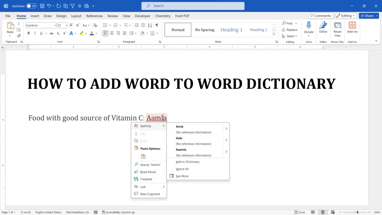 Add word to word dictionary